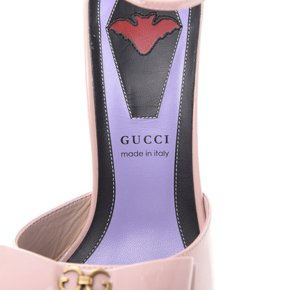 Gucci Patent Crystal GG Bow Sadie Spike Ankle Strap d'Orsay Platform High Heel Pumps 37.5 Perfect Pink 6 of 9