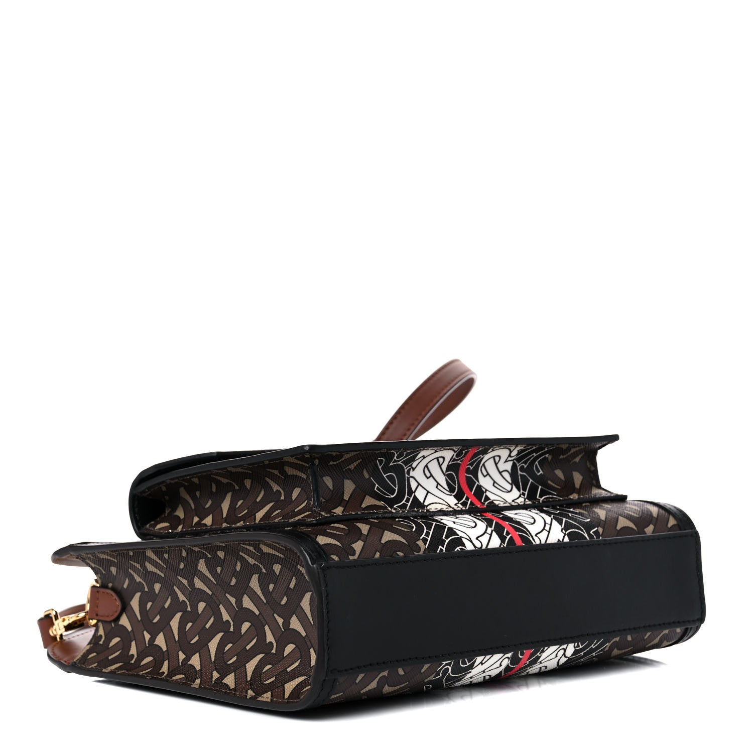 Burberry E-Canvas Monogram Stripe Mini Pocket Bag Bridle Brown 4 of 8