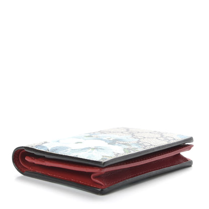 Gucci GG Supreme Monogram Blooms Card Case Beige Blue Navy Hibiscus Red 4 of 7