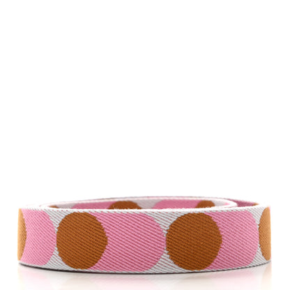 Hermes Toile Swift 25mm Sangle Flipperball To Go Shoulder Strap Bleu Brume Pink Gold 2 of 4
