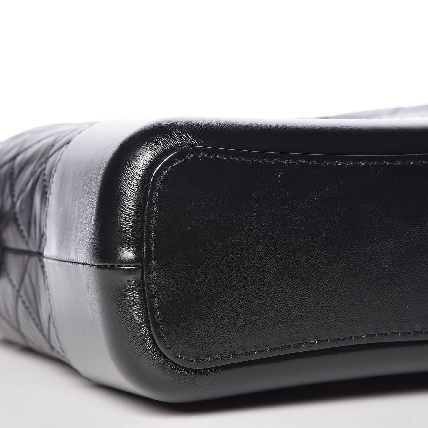Aged Calfskin Quilted Medium Gabrielle Hobo Black