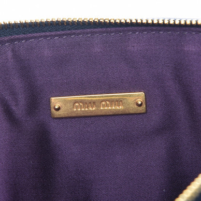 Miu Miu Nappa Matelasse Clutch Inchiostro 6 of 7