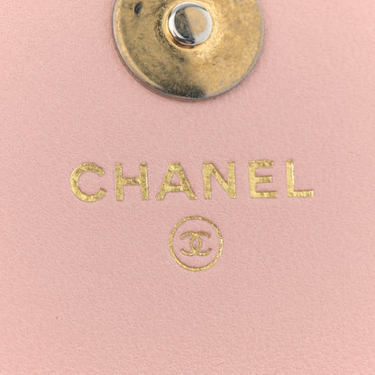 Chanel Lambskin Quilted Sweet Camellia Flap Phone Holder With Chain Pink 7 of 11