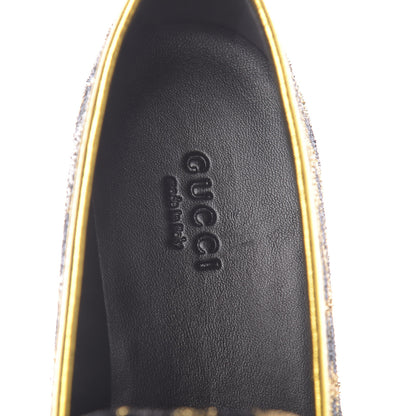 Gucci Jacquard Leopard Print Horsebit Womens Jordaan Loafers 36 Gold 6 of 9
