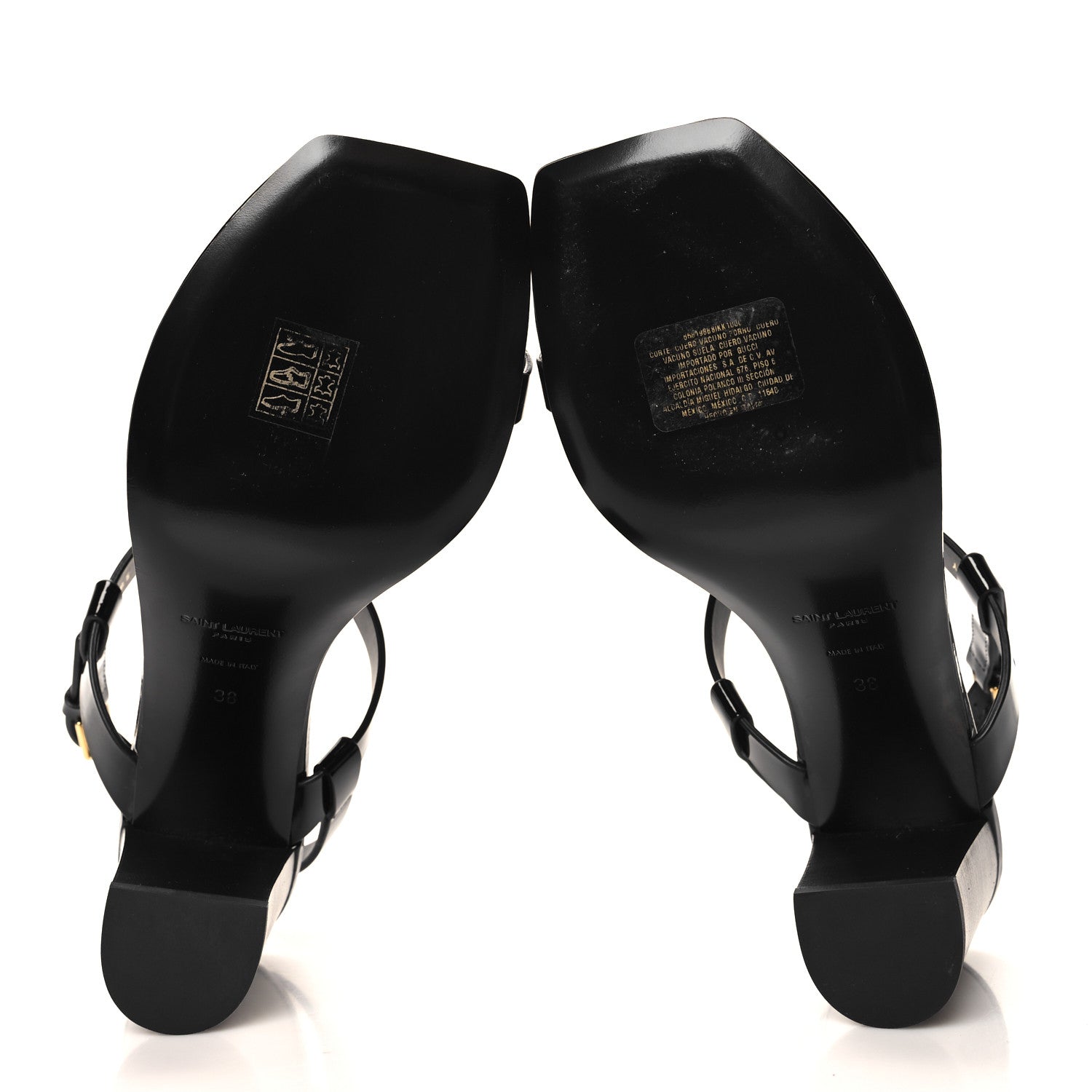 Saint Laurent Calfskin Cassandra 75 Sandals 38 Black 6 of 9