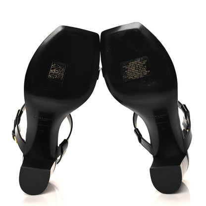 Saint Laurent Calfskin Cassandra 75 Sandals 38 Black 6 of 9