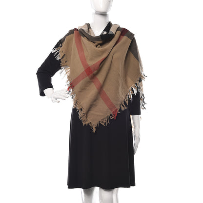 Burberry Merino Wool House Check Square Scarf Brown 2 of 4
