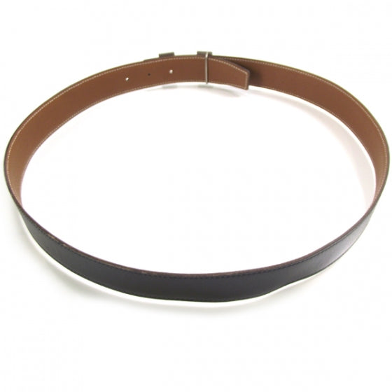 Leather Reversible Constance H Belt 90 Black/Silver