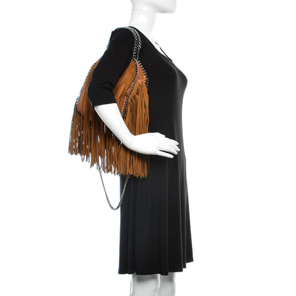 Stella McCartney Eco Suede Mini Fringe Falabella Tote Tan 2 of 10