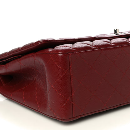 Chanel Caviar Quilted Maxi Double Flap Dark Red 12 of 13
