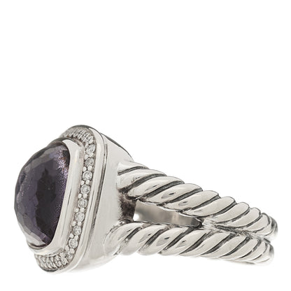 David Yurman Sterling Silver Diamond Black Orchid 11mm Albion Ring 57 8 3 of 5