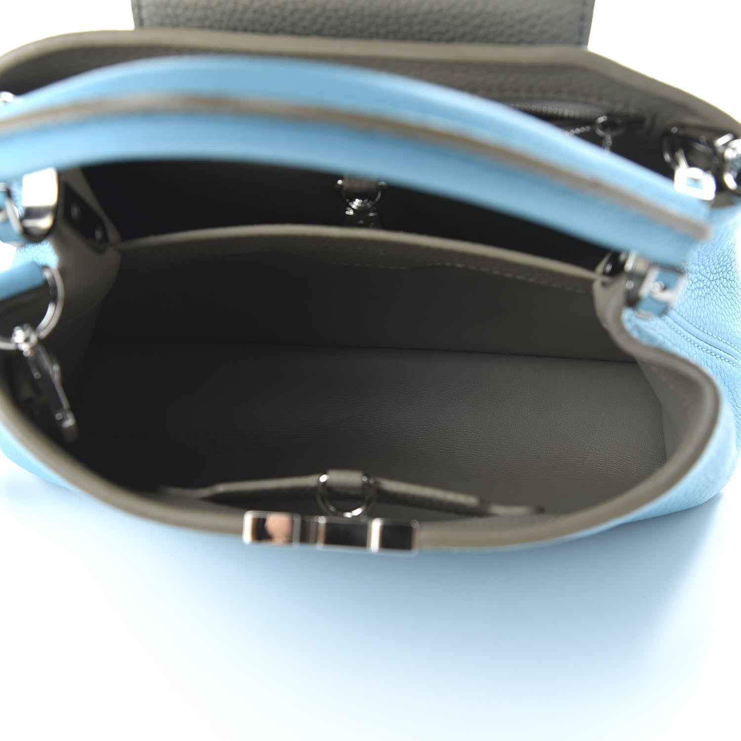 Louis Vuitton Taurillon Capucines BB Light Blue 5 of 9