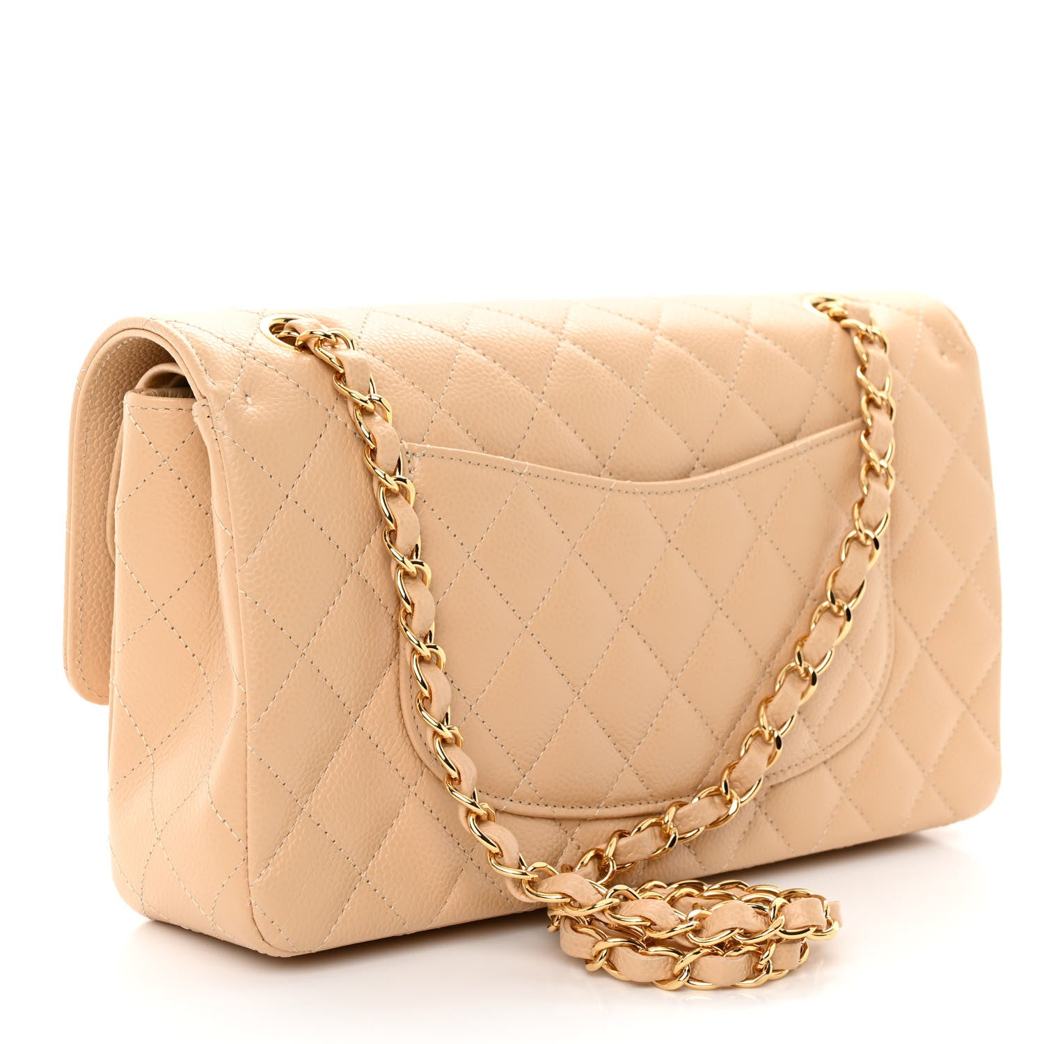 Chanel Caviar Quilted Medium Double Flap Beige 3 of 10
