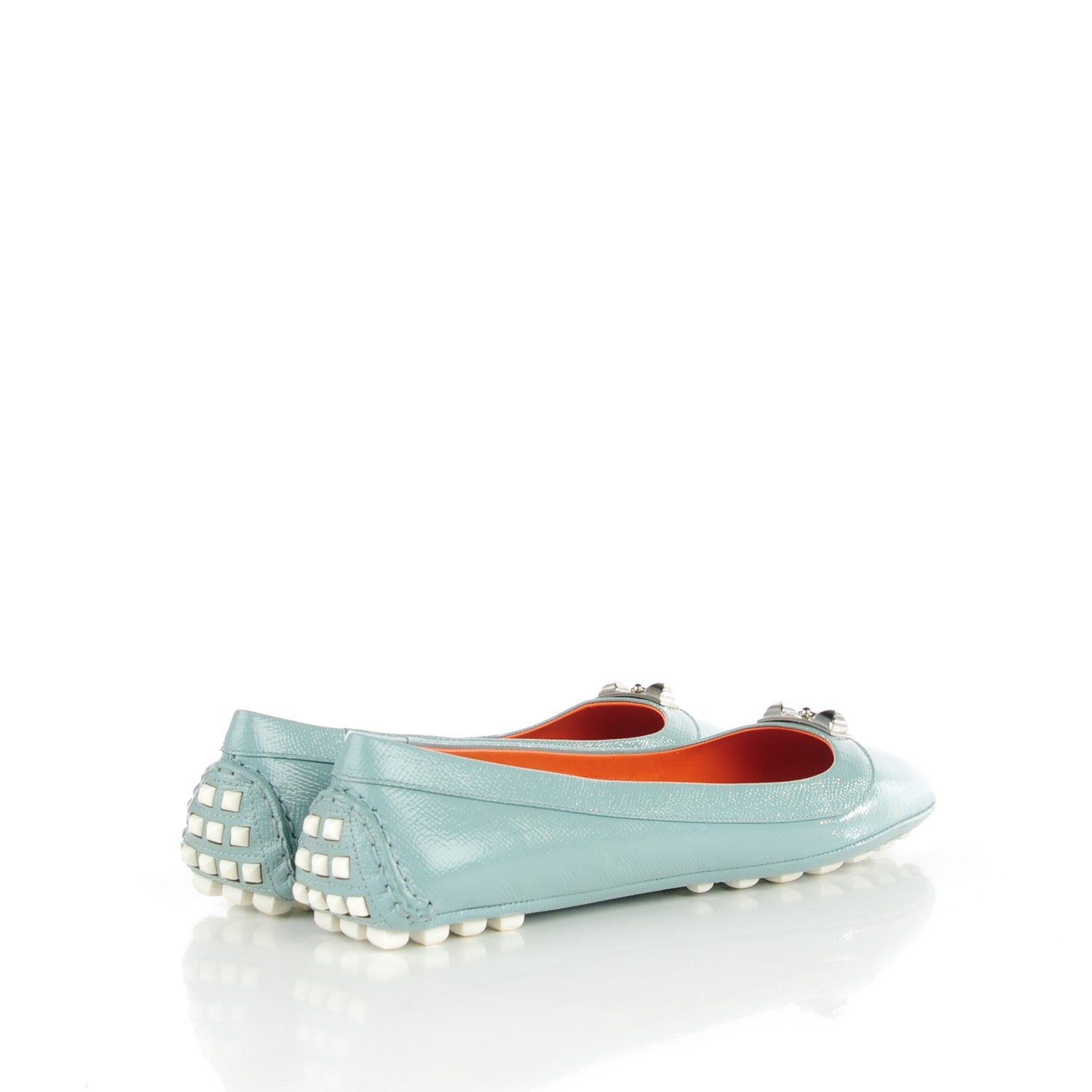 Hermes Patent Epsom Liberty Ballerina Flats 40 Ciel 5 of 9