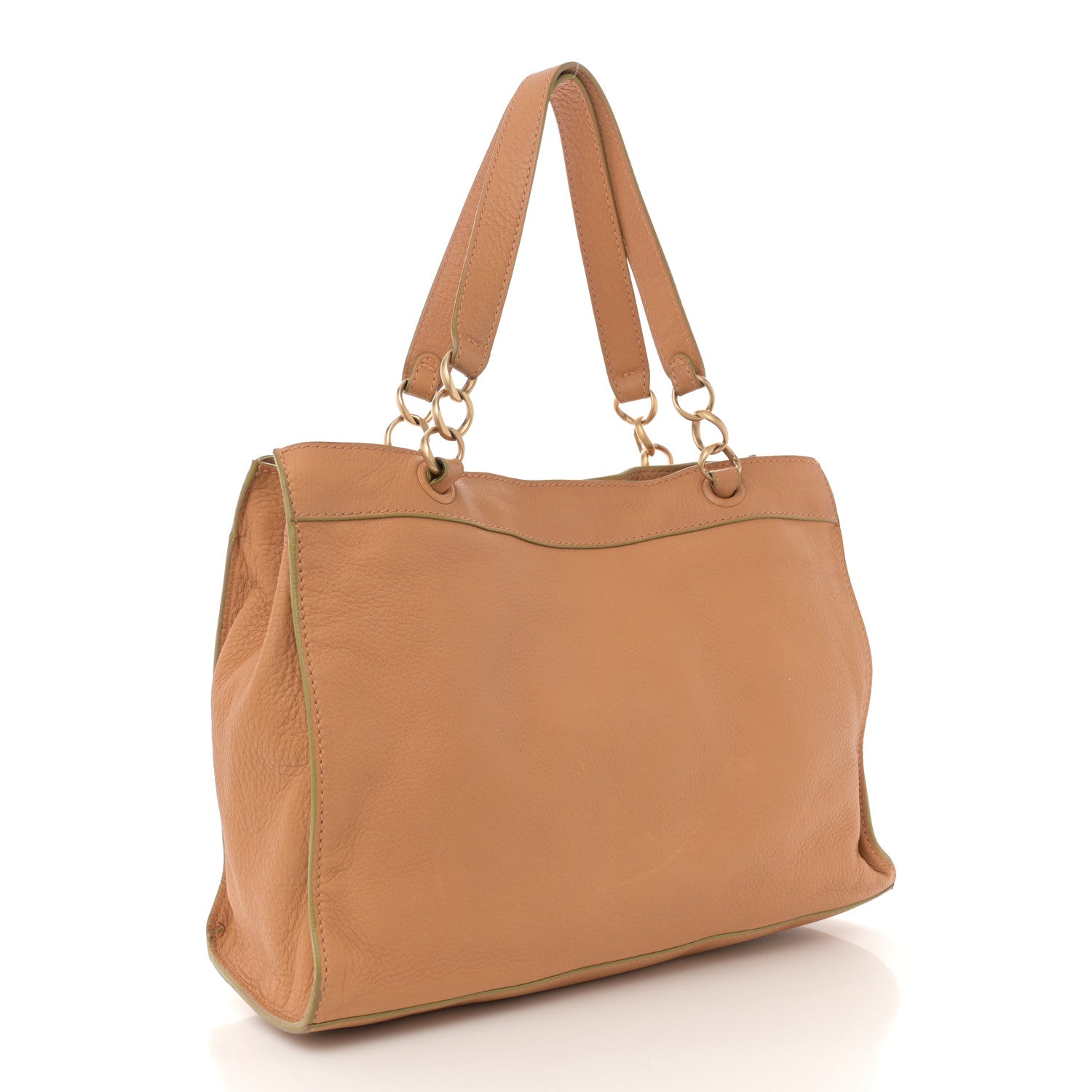 Chanel Calfskin Whipstitch CC Tote Beige 3 of 14