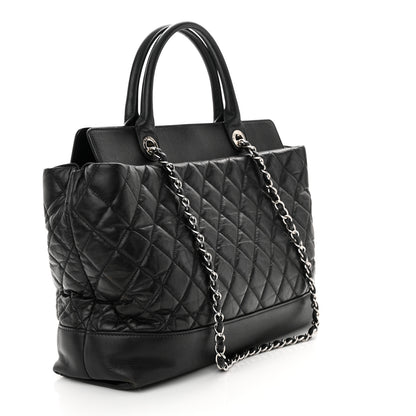 Chanel Aged Calfskin Quilted Be CC Tote Black 3 of 13