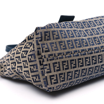 Fendi Zucchino Shoulder Bag Blue 8 of 12