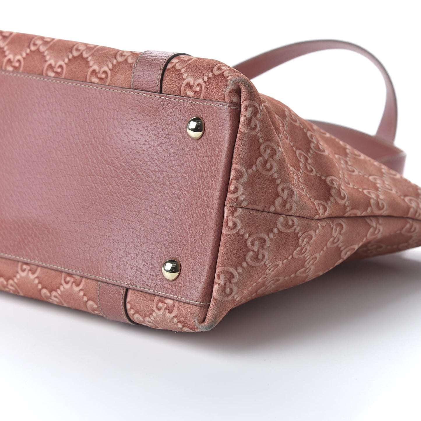 Suede Guccissima Abbey Tote Pink