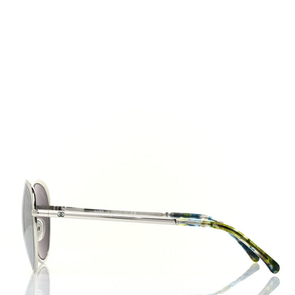 Chanel Metal Spring Round Sunglasses 4206 Silver 3 of 8