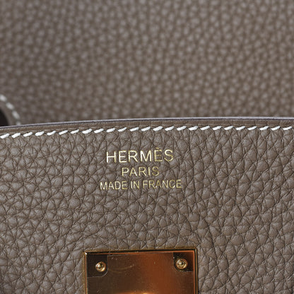 Hermes Taurillon Clemence Birkin 35 Etoupe 8 of 31