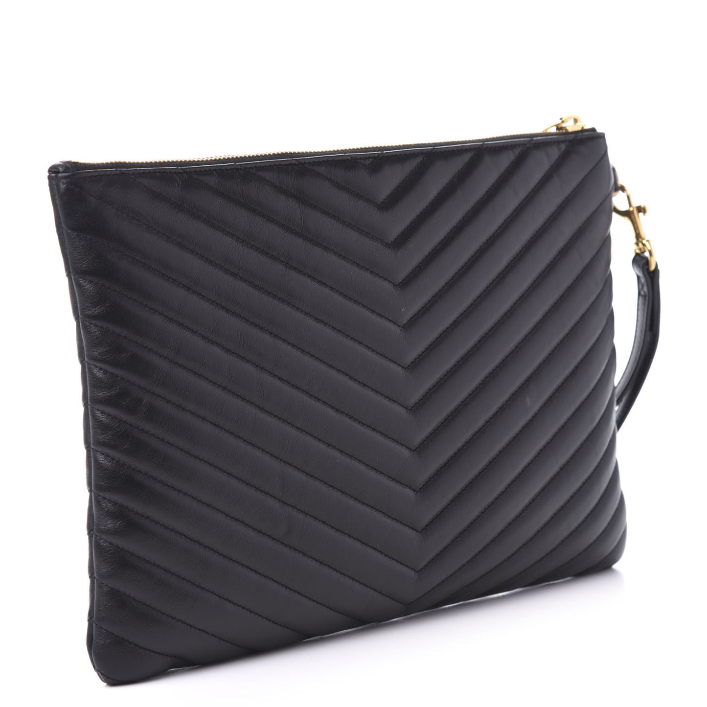 Calfskin Matelasse Monogram Cassandre Tablet Pouch Black