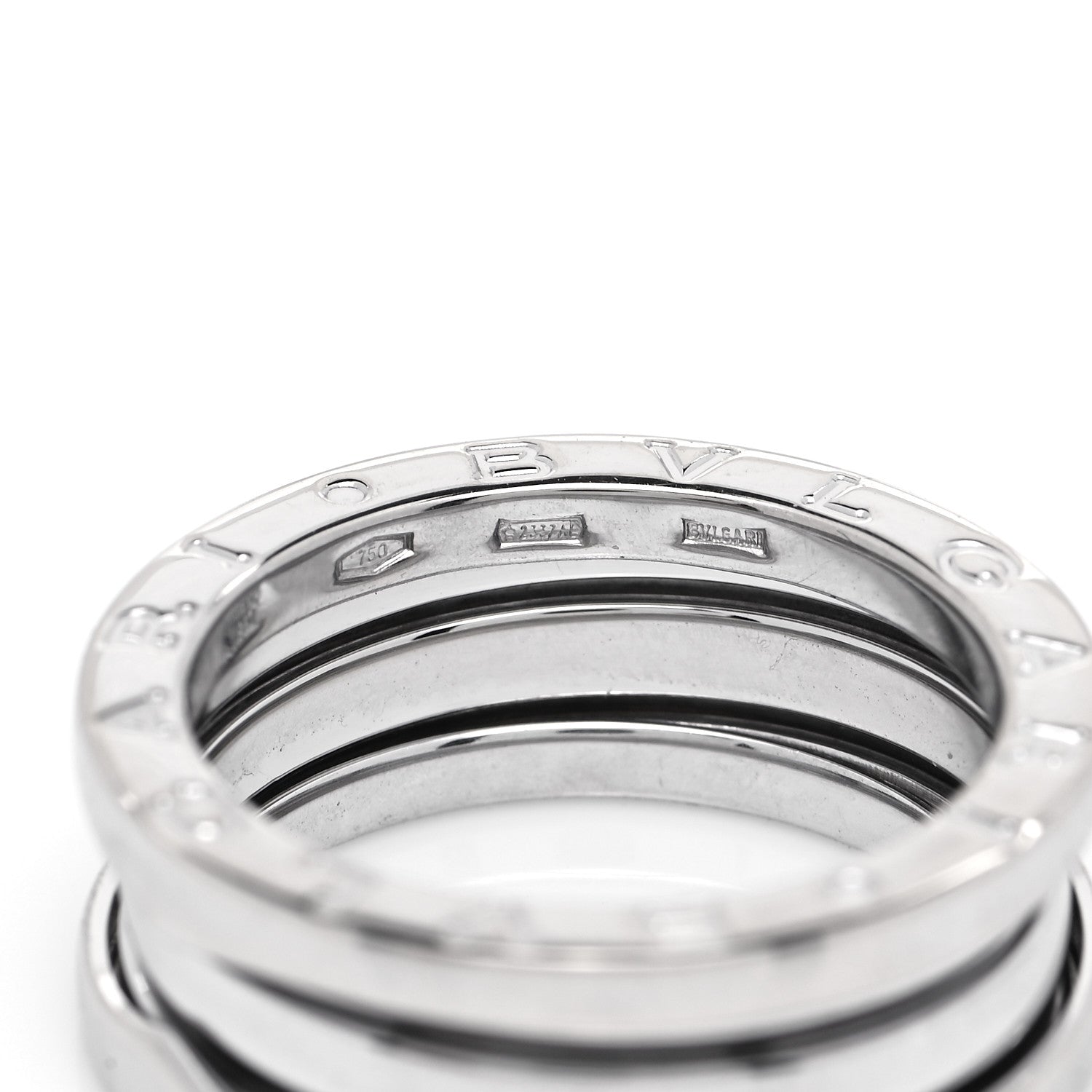 Bulgari 18K White Gold B.Zero1 Two-Band Ring 52 6 8 of 10