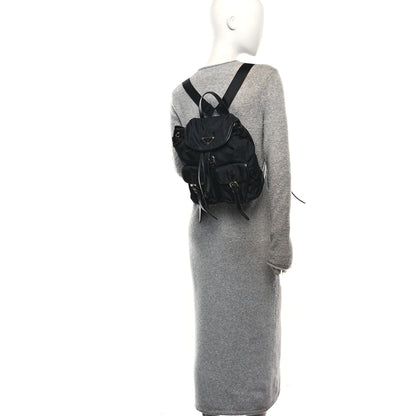 Prada Tessuto Nylon Soft Calfskin Backpack Black Black 2 of 11