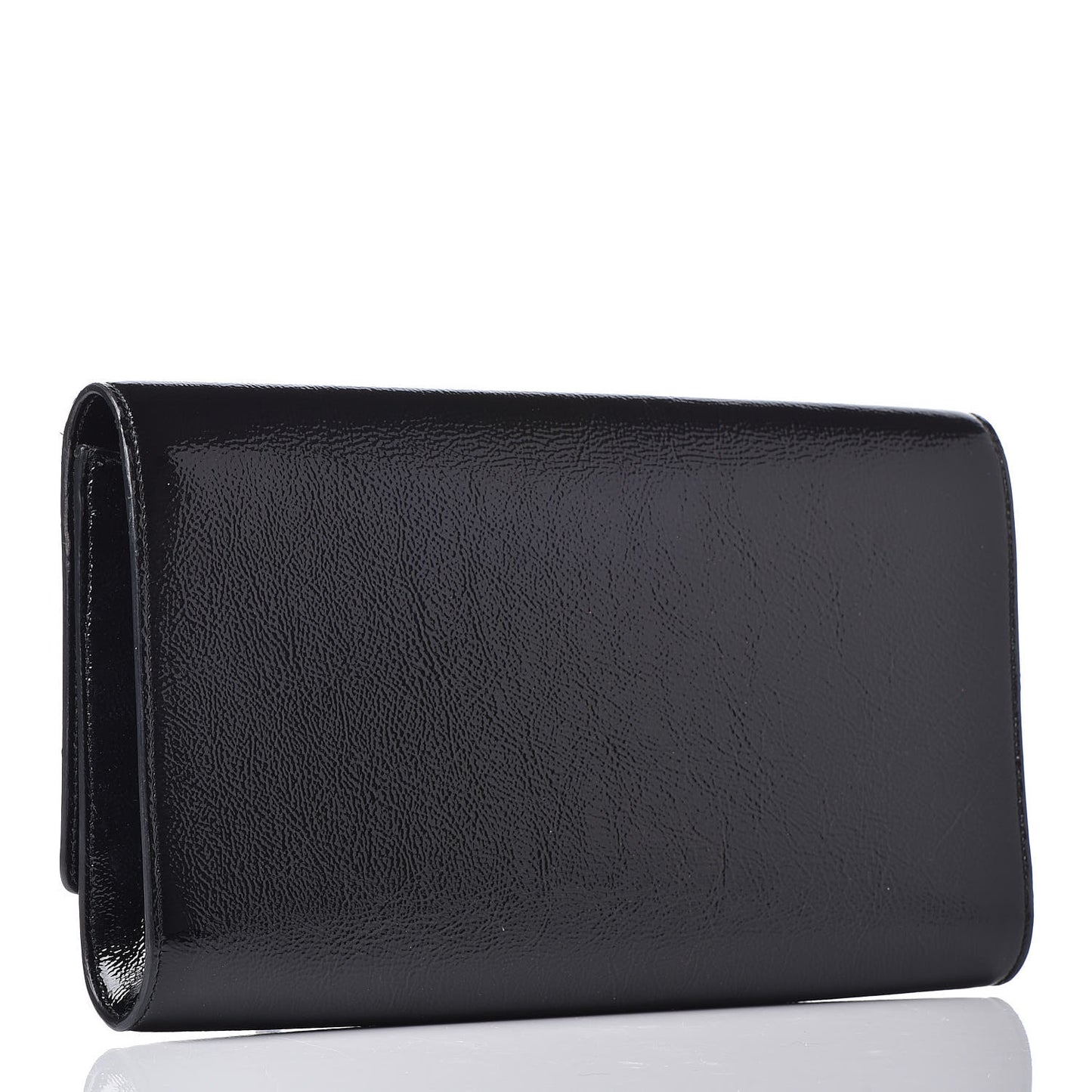 Textured Patent Monogram Large Belle De Jour Clutch Black