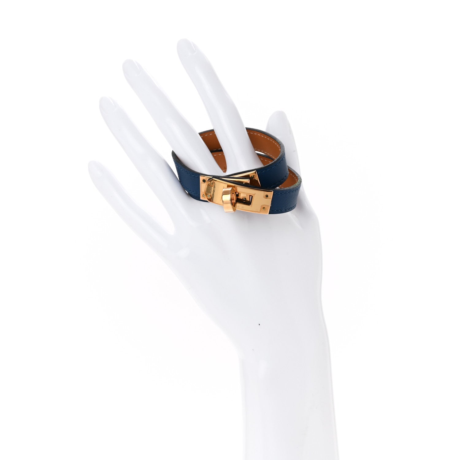 Hermes Swift Kelly Double Tour Bracelet T2 Deep Blue 2 of 6