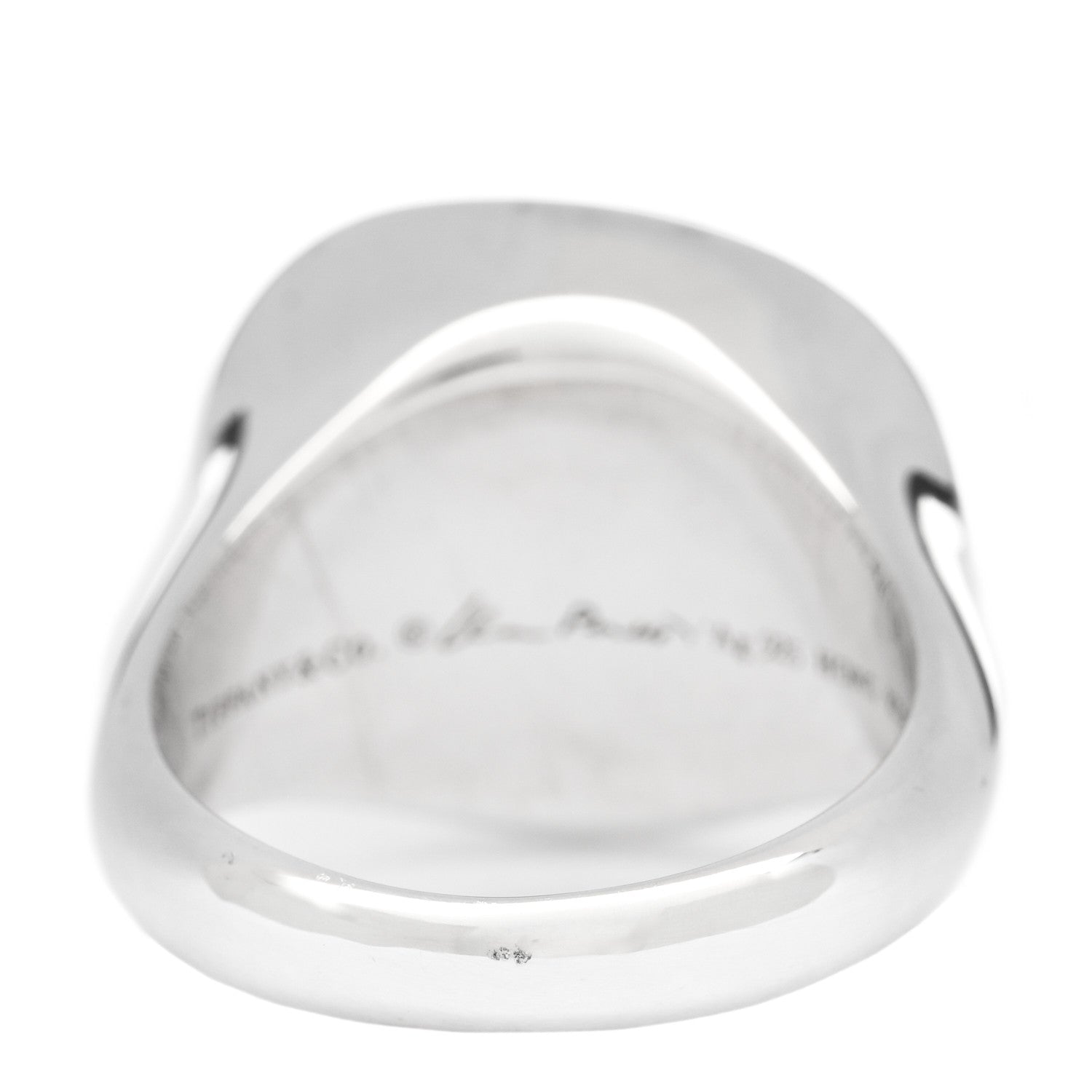 Tiffany Sterling Silver Crystal Elsa Peretti Cabochon Ring 52 6 4 of 6