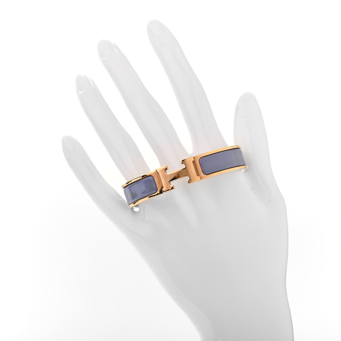Enamel Narrow Clic Clac H Bracelet PM Bleu Lin