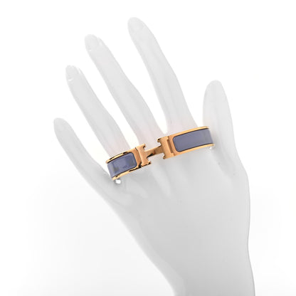 Hermes Enamel Narrow Clic Clac H Bracelet PM Bleu Lin 2 of 7