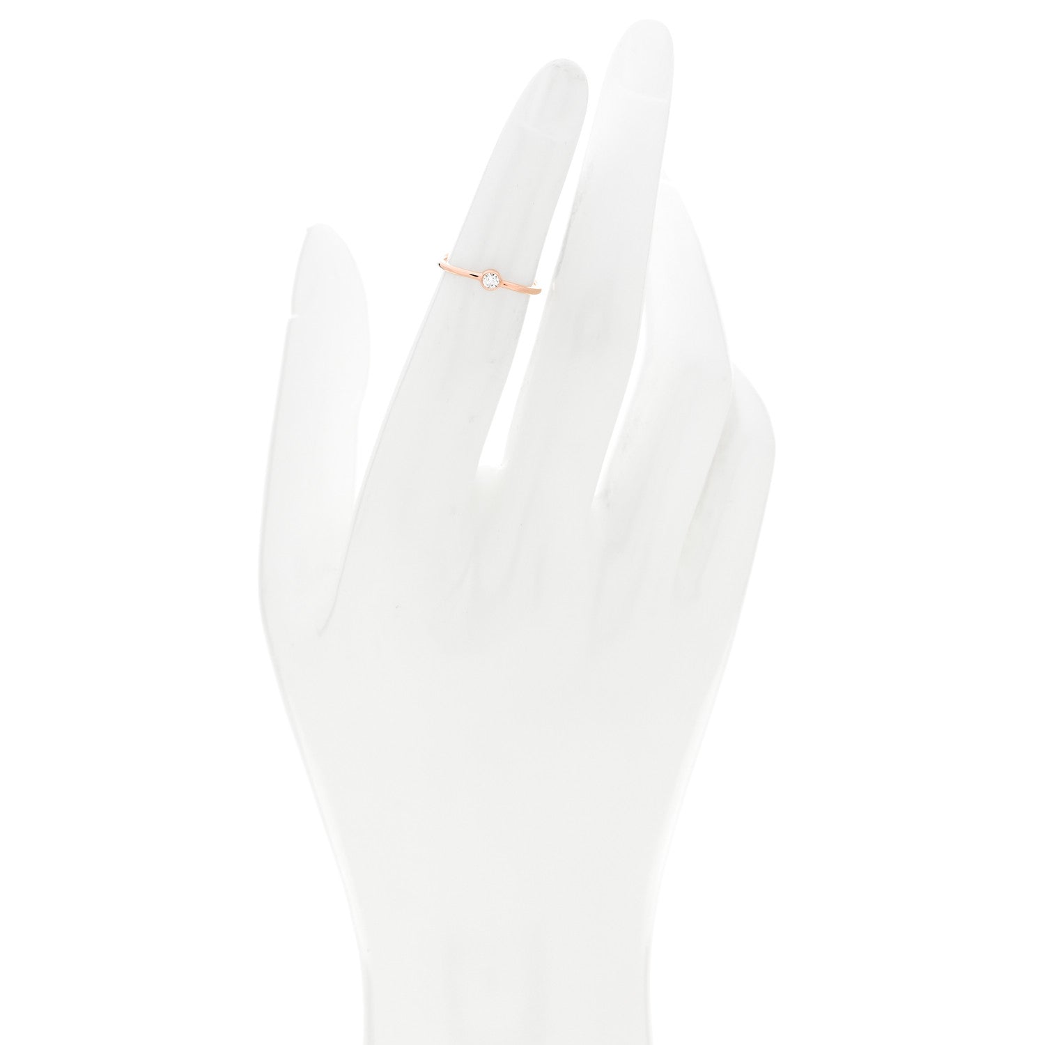 Tiffany 18K Rose Gold Diamond Elsa Peretti Single-Row Wave Ring 46 3.75 2 of 5