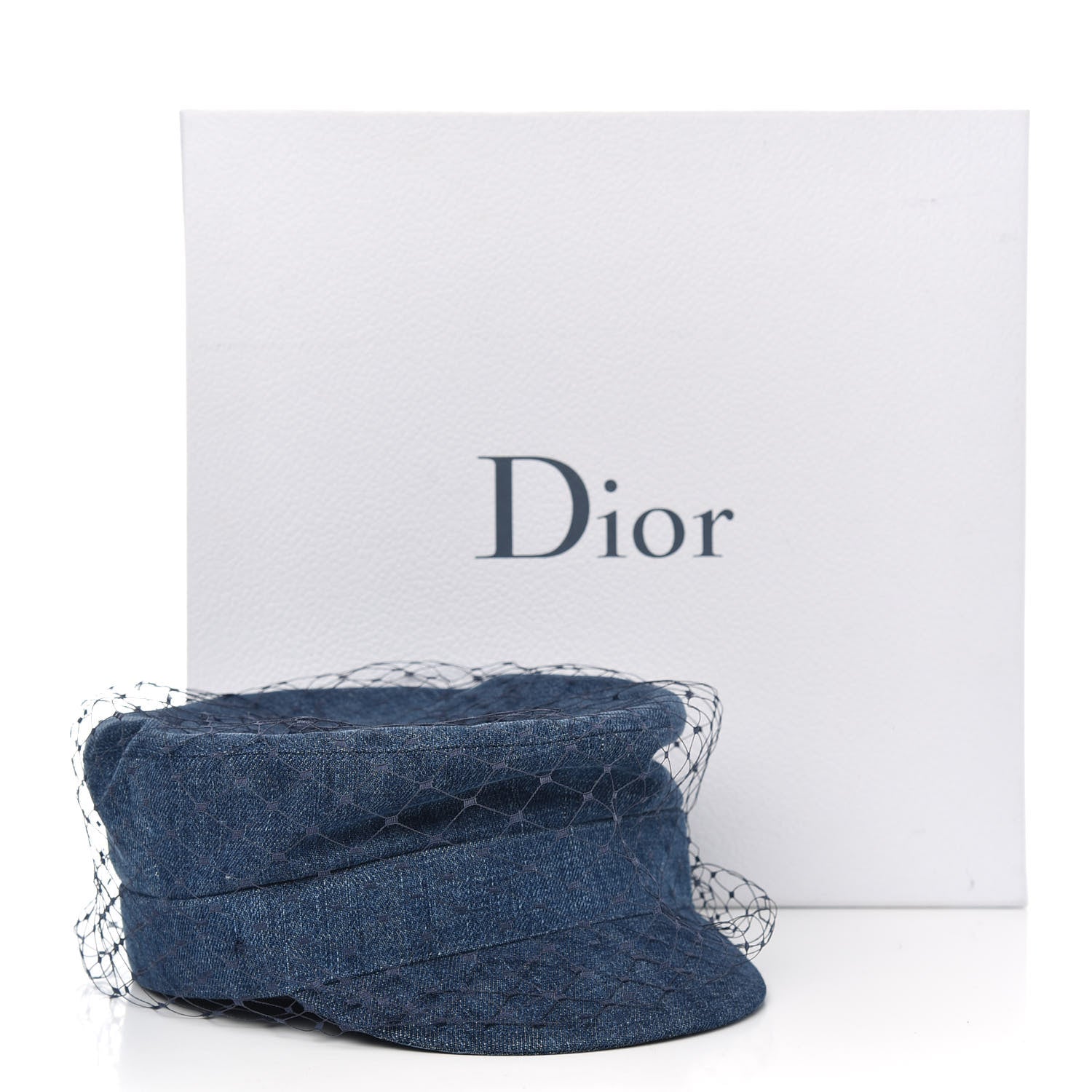 Christian Dior Denim Arty Veil Cap 58 Blue 6 of 6