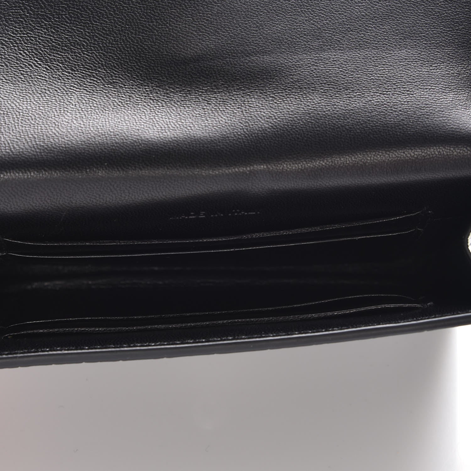 Saint Laurent Calfskin Crocodile Embossed Small Monogram Envelope Wallet Black 5 of 8