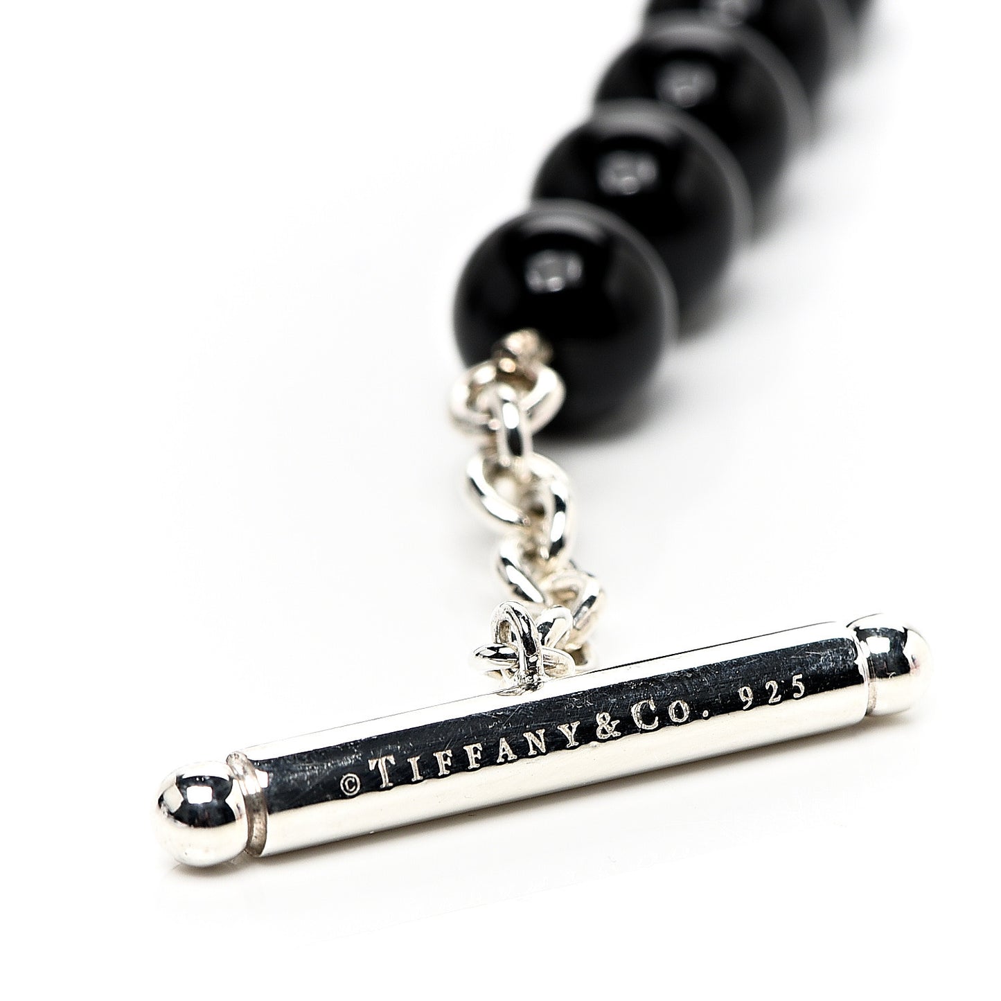 Sterling Silver Black Onyx Bead Toggle Bracelet