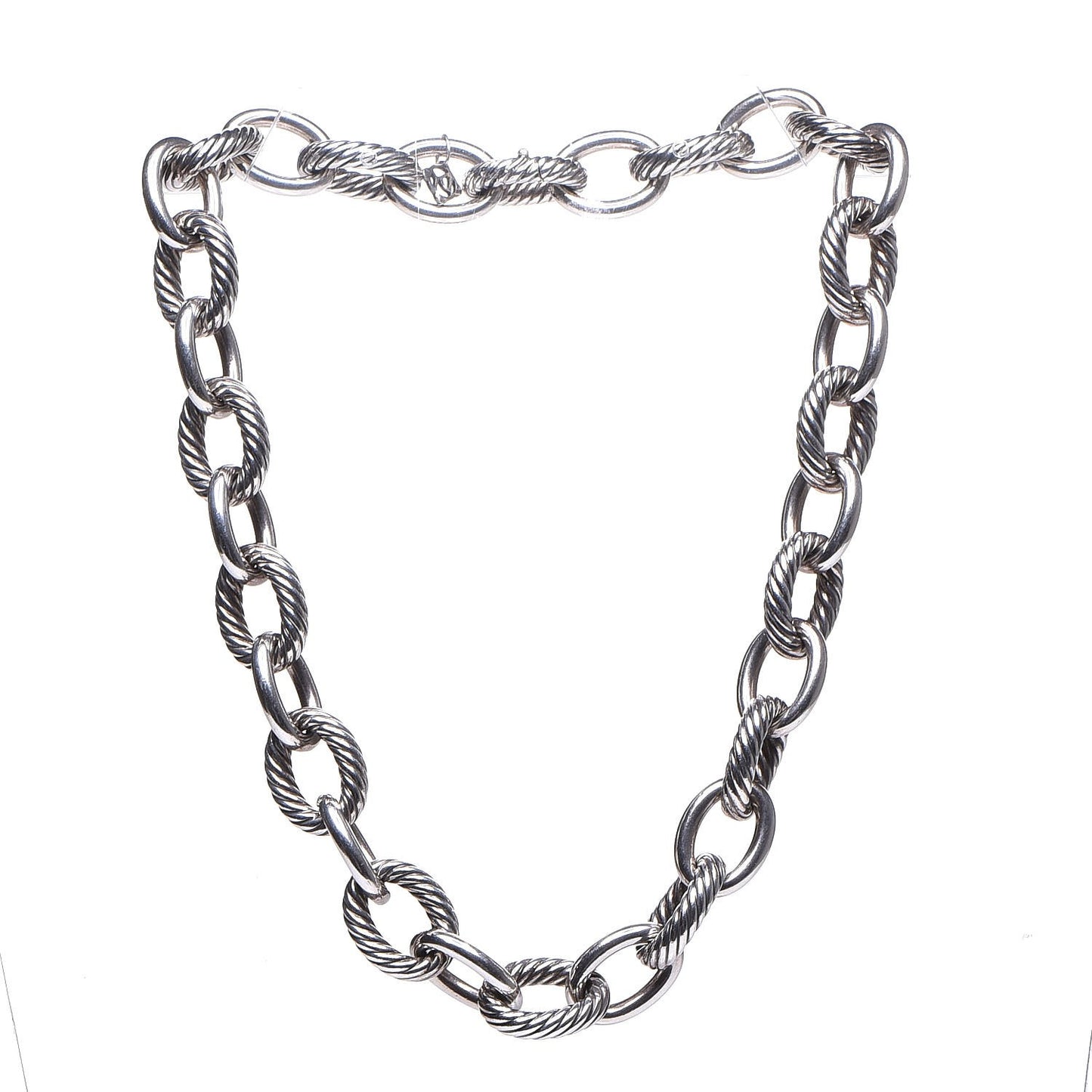 Sterling Silver 16mm Large Oval Link Necklace