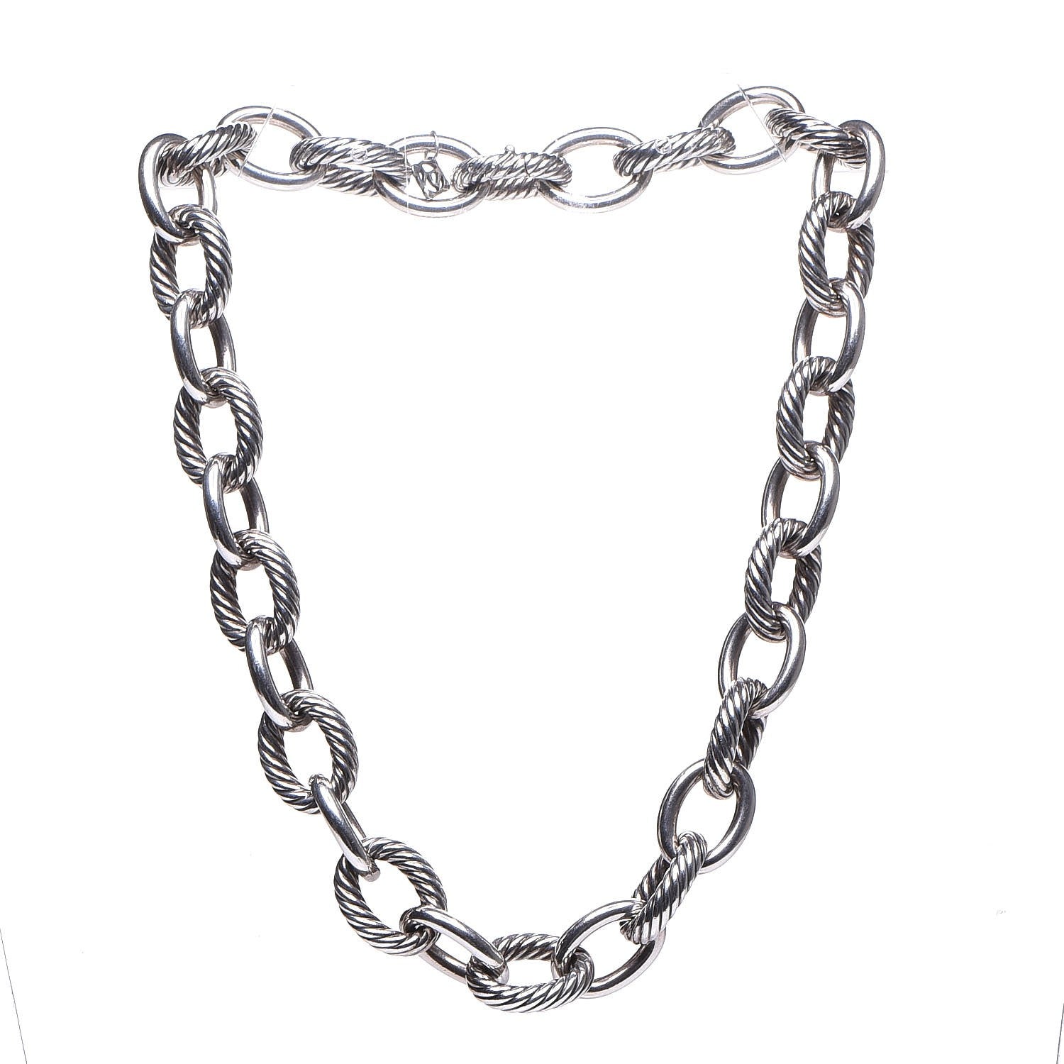 David Yurman Sterling Silver 16mm Large Oval Link Necklace 3 of 4