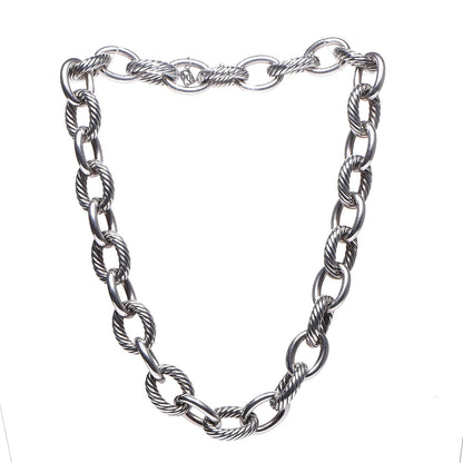 David Yurman Sterling Silver 16mm Large Oval Link Necklace 3 of 4