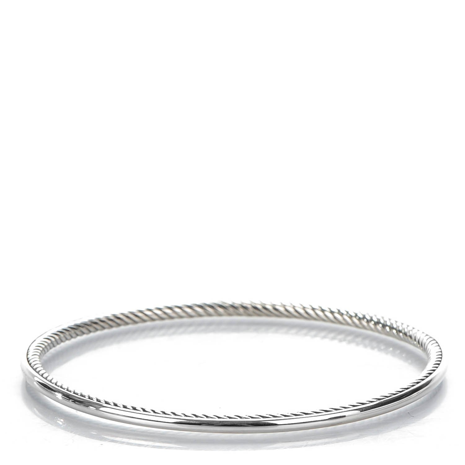 David Yurman Sterling Silver 3mm Cable Classics Bangle Bracelet 1 of 4