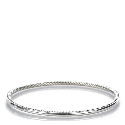 David Yurman Sterling Silver 3mm Cable Classics Bangle Bracelet 1 of 4