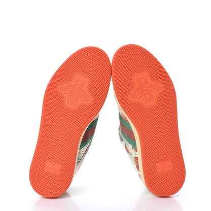Gucci Calfskin Web Strawberry Print Womens Screener Sneakers 35.5 Ivory Red Vintage Green 7 of 7