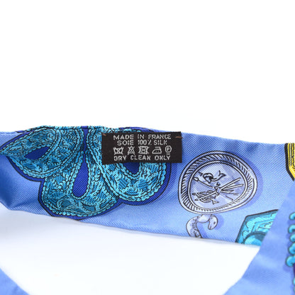 Hermes Silk Epaulettes Twilly Lavande Turquoise Jaune 2 of 4
