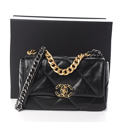 Chanel Goatskin Quilted Medium 19 Flap Black 11 of 11