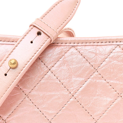 Chanel Iridescent Aged Calfskin Quilted Small Gabrielle Hobo Rose 8 of 11