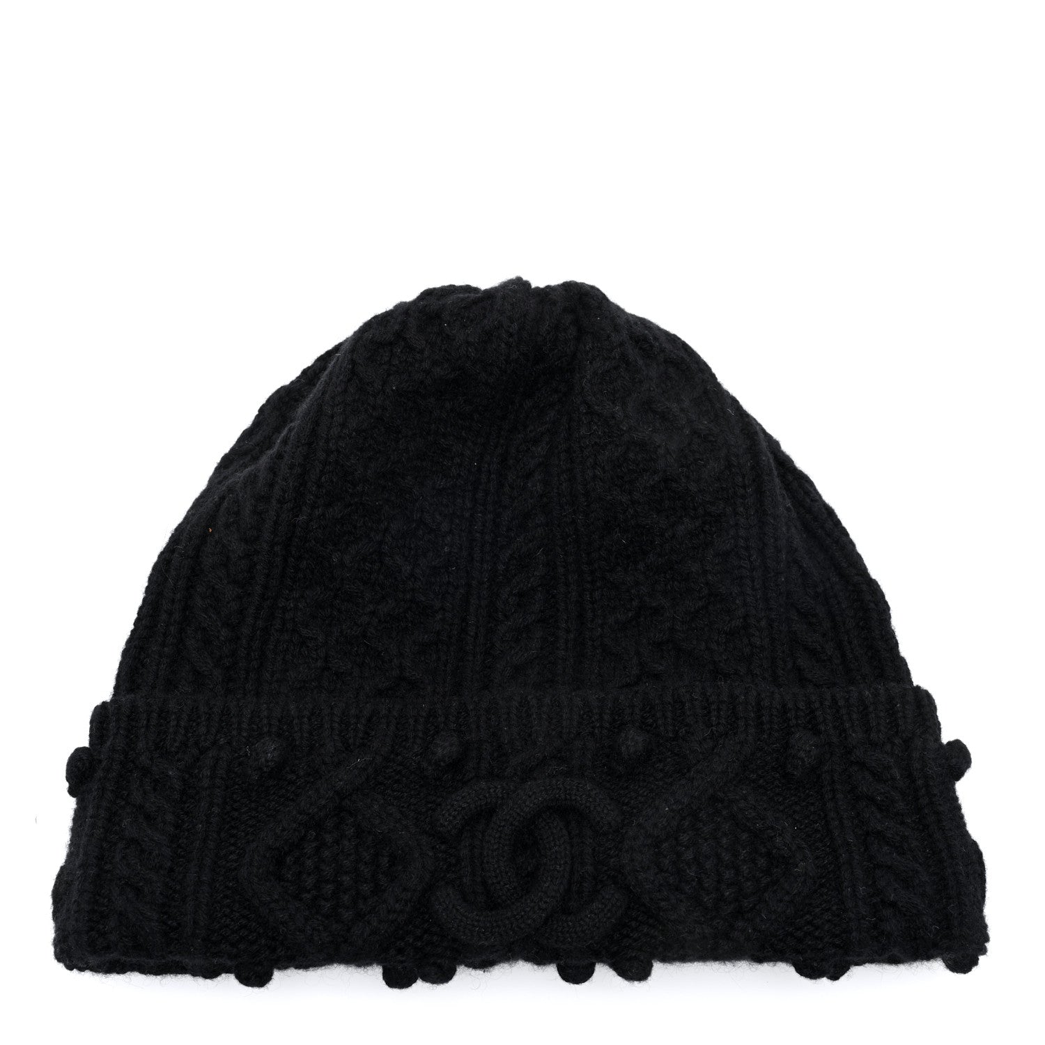 Chanel Cashmere CC Beanie Hat Black 1 of 4