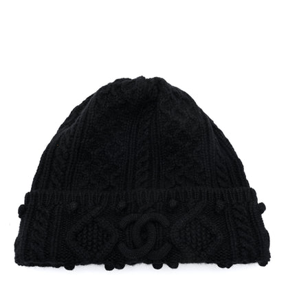 Chanel Cashmere CC Beanie Hat Black 1 of 4