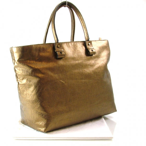 Leather Logo XL Shopper Tote Bronze
