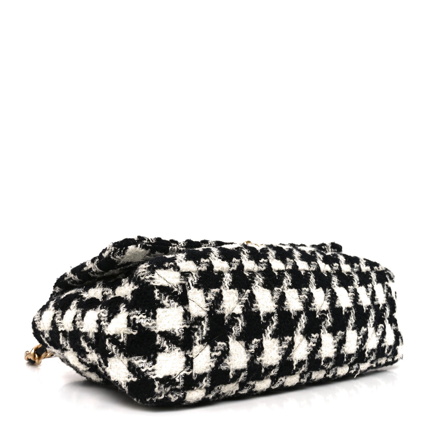Chanel Tweed Quilted Maxi Chanel 19 Flap Black Ecru White 4 of 10