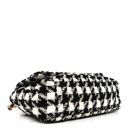 Chanel Tweed Quilted Maxi Chanel 19 Flap Black Ecru White 4 of 10
